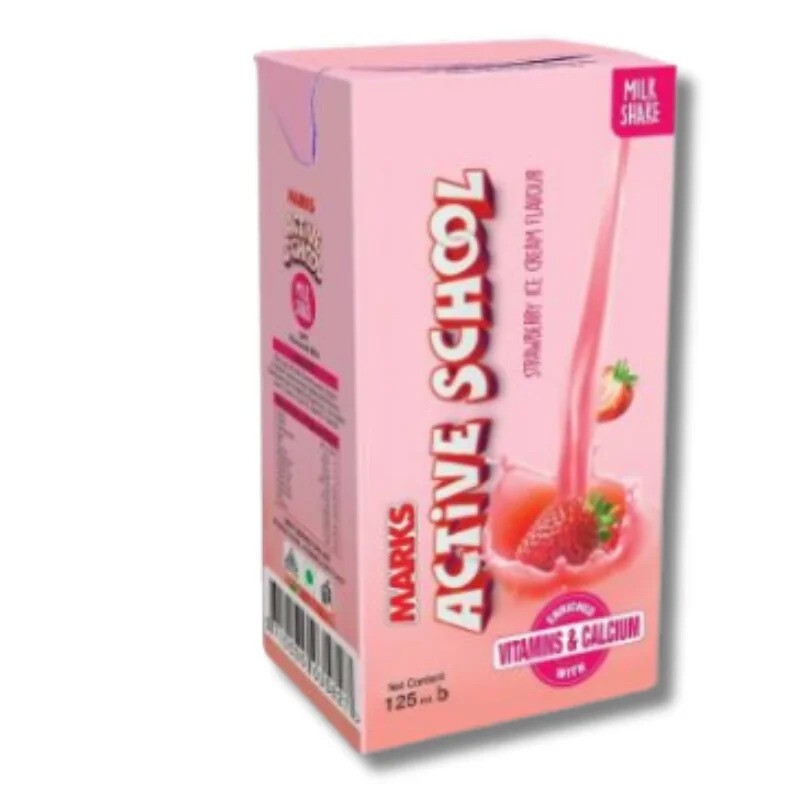 Marks Active School Strawberry Ice Cream Flavour Milk Shake 125ml